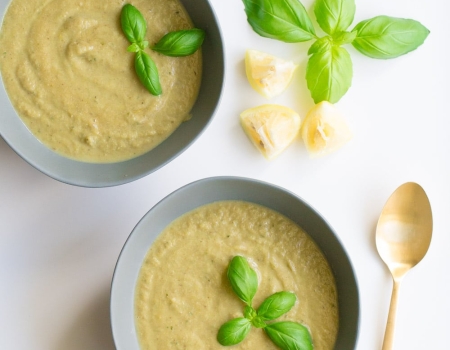 Roasted Asparagus & Cauliflower Soup